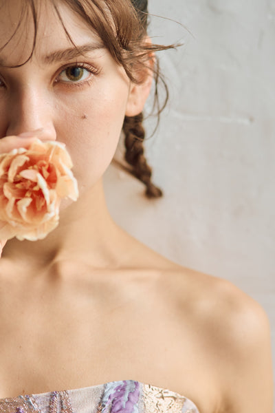 2way 総柄 ジャガード パフスリーブドレス(W299)