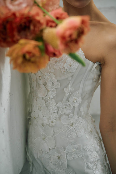 フラワーレース マーメイドドレス(W298)