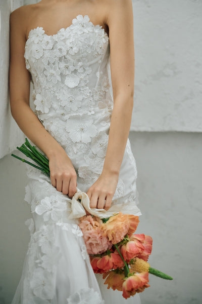 フラワーレース マーメイドドレス(W298)