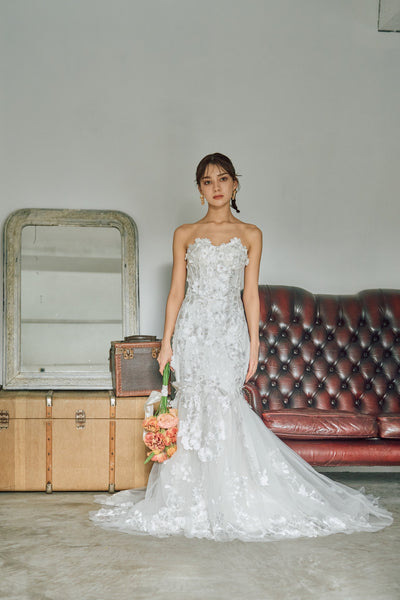 フラワーレース マーメイドドレス(W298)