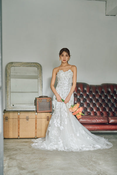 フラワーレース マーメイドドレス(W298)