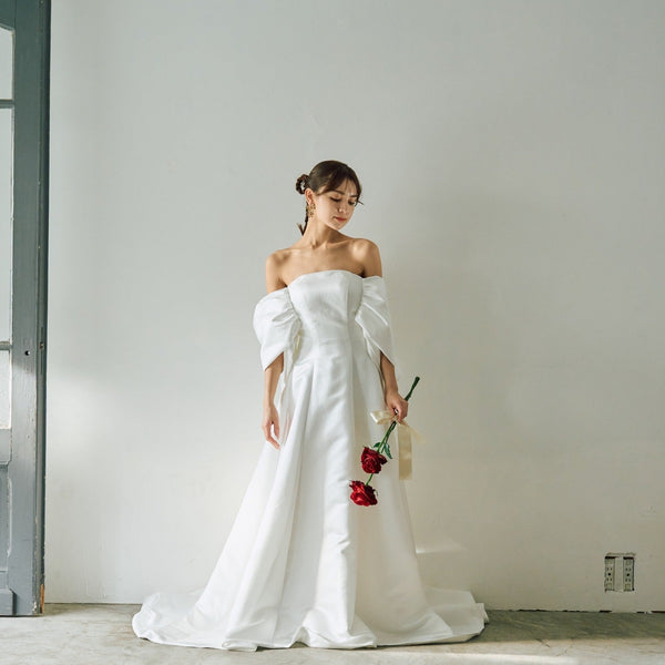 ボリュームスリーブ オフショルダードレス(W304)