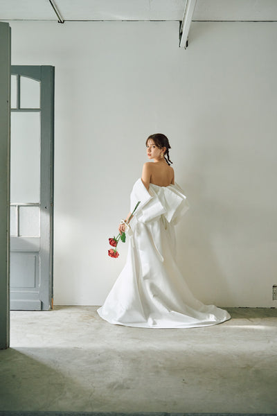 ボリュームスリーブ オフショルダードレス(W304)