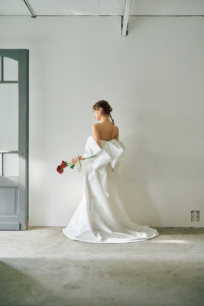 ボリュームスリーブ オフショルダードレス(W304)