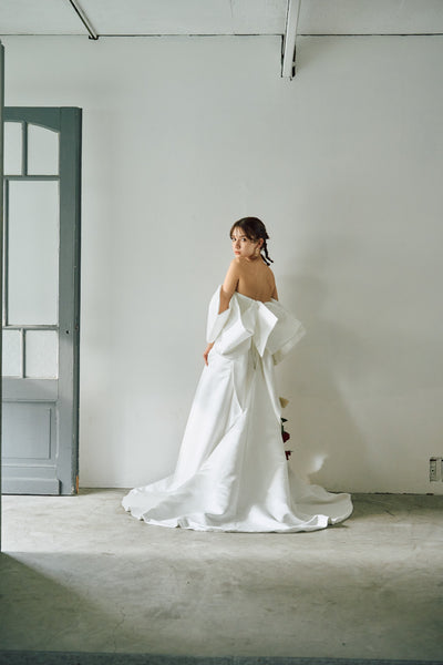 ボリュームスリーブ オフショルダードレス(W304)