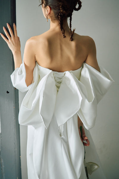 ボリュームスリーブ オフショルダードレス(W304)