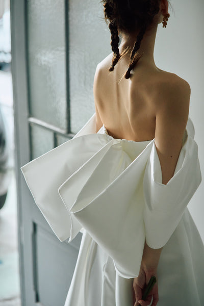 ボリュームスリーブ オフショルダードレス(W304)