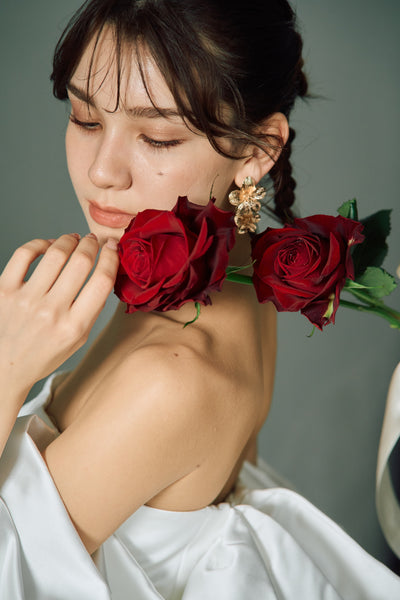 ボリュームスリーブ オフショルダードレス(W304)