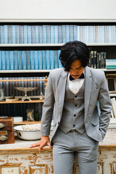 スリーピース メンズスーツ タキシード ライトグレー(M04)