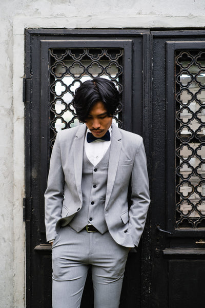 スリーピース メンズスーツ タキシード ライトグレー(M04)