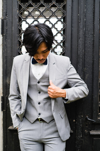 スリーピース メンズスーツ タキシード ライトグレー(M04)