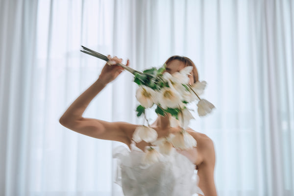 立体レース ベアトップ チュール Aラインドレス(W319)