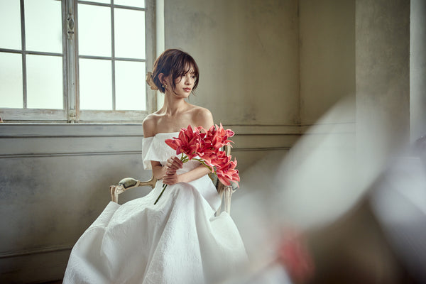 ジャガード オフショルダードレス(W277)