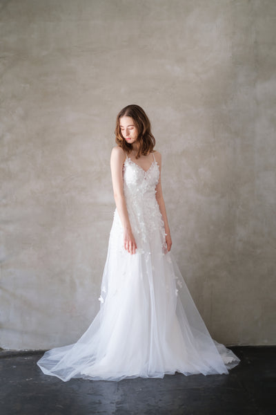 フラワーレース チュール キャミソールドレス(W241)