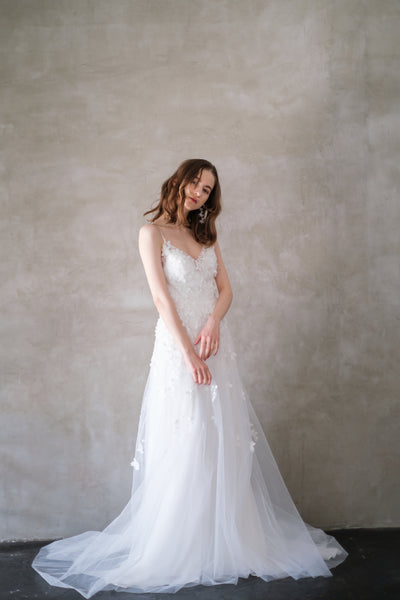 フラワーレース チュール キャミソールドレス(W241)