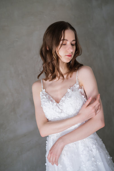 フラワーレース チュール キャミソールドレス(W241)