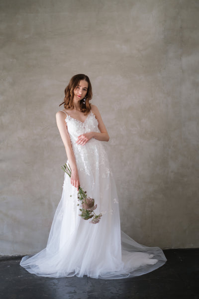 フラワーレース チュール キャミソールドレス(W241)