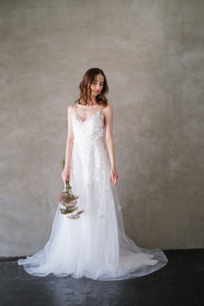 フラワーレース チュール キャミソールドレス(W241)