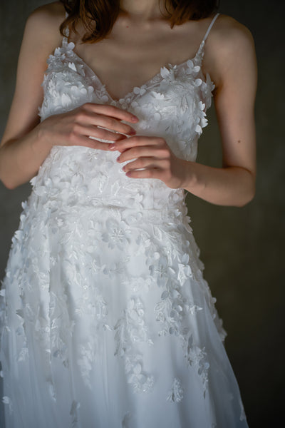 フラワーレース チュール キャミソールドレス(W241)