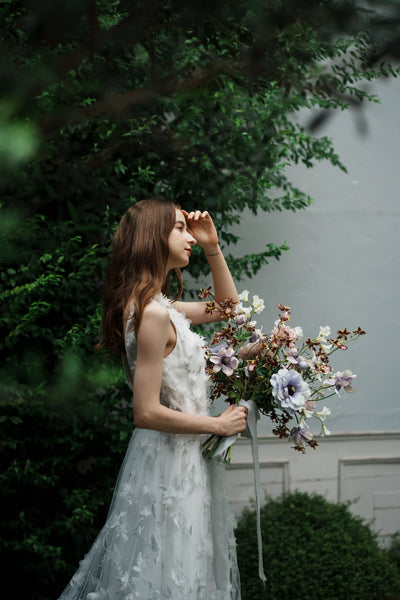 フラワーレース Vネック ノースリーブドレス(W262SI)