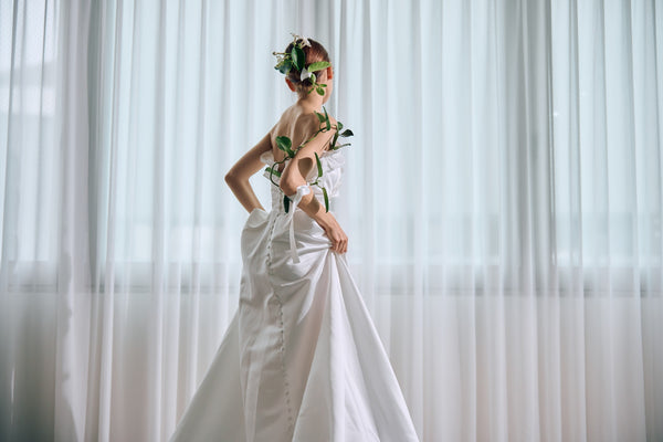 フリル ハートカット サテン Aラインドレス(W322)