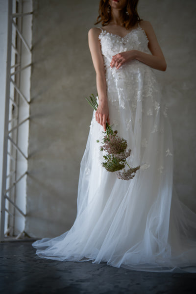 フラワーレース チュール キャミソールドレス(W241)