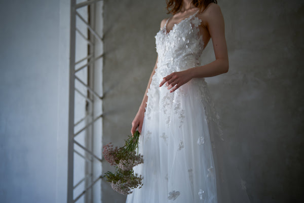 フラワーレース チュール キャミソールドレス(W241)