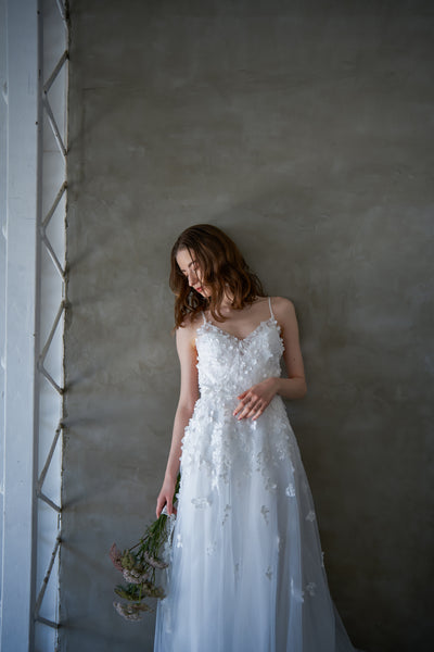 フラワーレース チュール キャミソールドレス(W241)