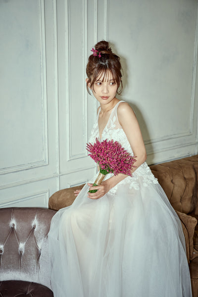 フラワーレース Vネック Aラインドレス(W279)