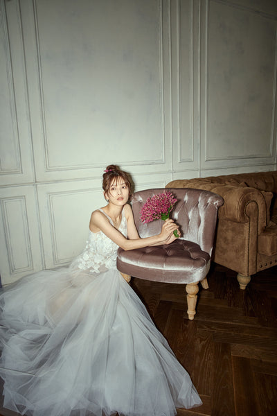 フラワーレース Vネック Aラインドレス(W279)