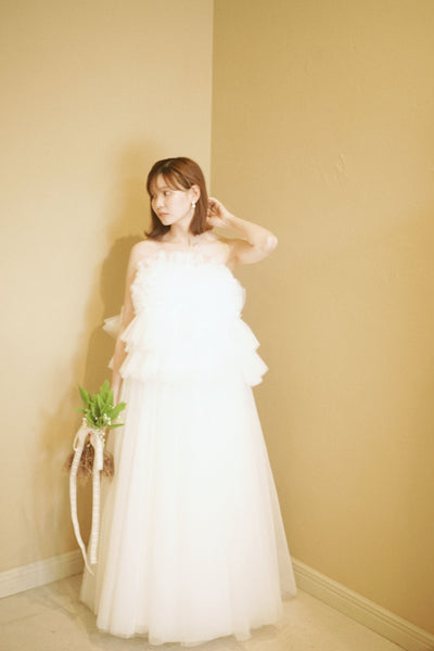 フリル チュールドレス ホワイト(W347WH)