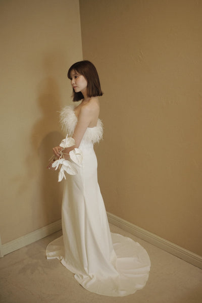 オーストリッチ フェザー ソフトマーメイドドレス(W349)