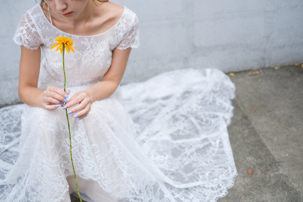 総レース ボートネック 半袖 スレンダードレス(W222)