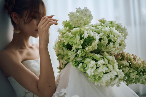 フラワーレース ベアトップ チュールドレス(W313)