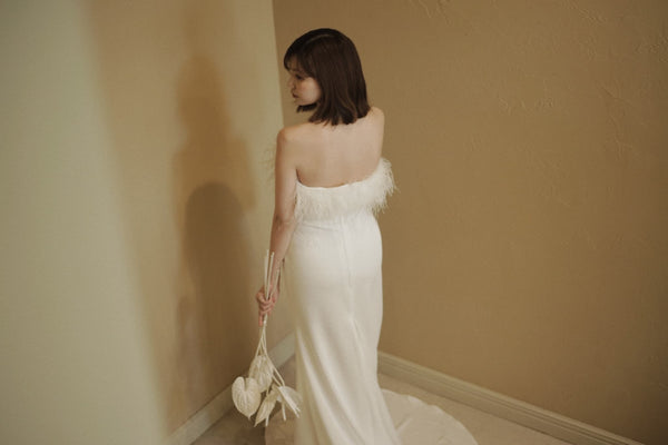 オーストリッチ フェザー ソフトマーメイドドレス(W349)