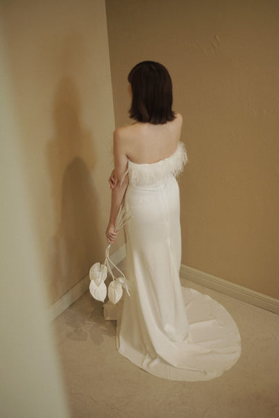 オーストリッチ フェザー ソフトマーメイドドレス(W349)