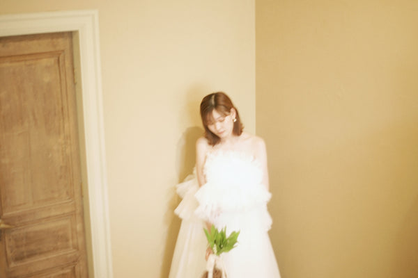 フリル チュールドレス ホワイト(W347WH)