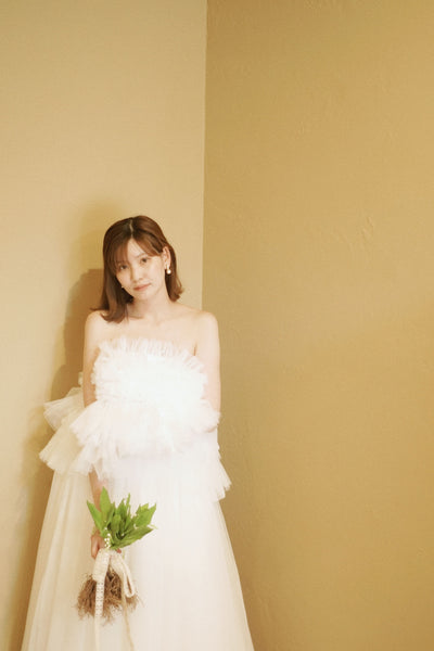 フリル チュールドレス ホワイト(W347WH)