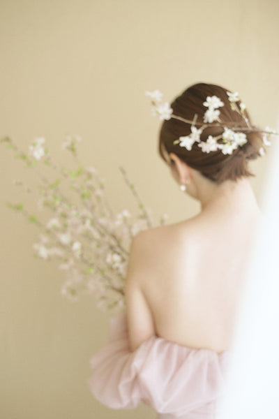 チュールショルダー ソフトマーメイドドレス ダスティピンク(W341DP)