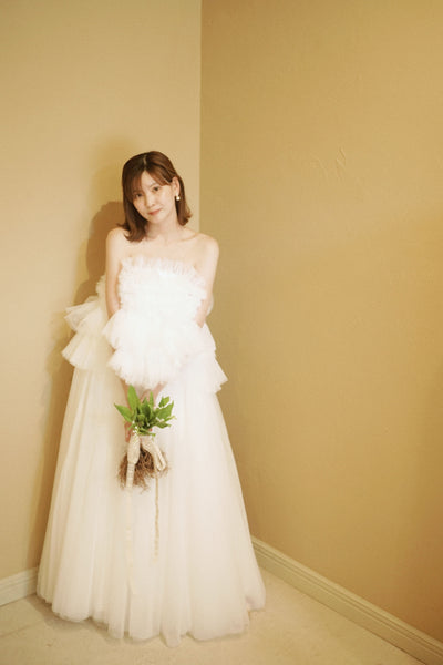 フリル チュールドレス ホワイト(W347WH)