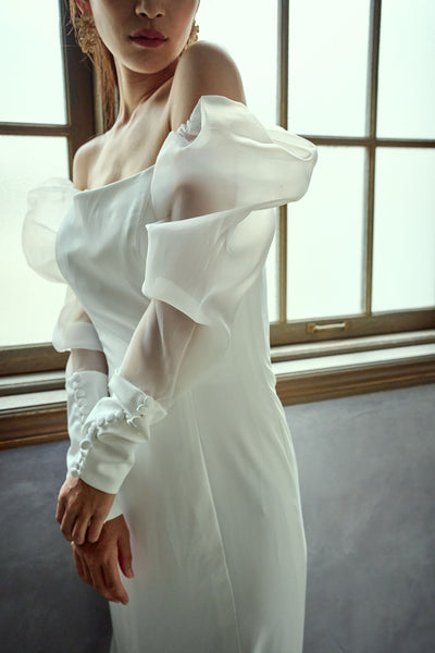 ロングスリーブ ソフトマーメイドドレス(W276)