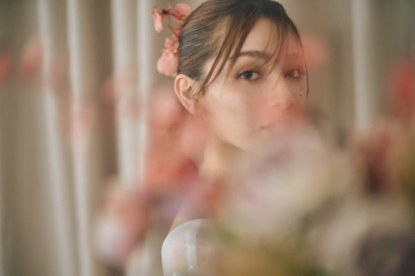 フレンチスリーブ 刺繍 Aラインドレス(W315)