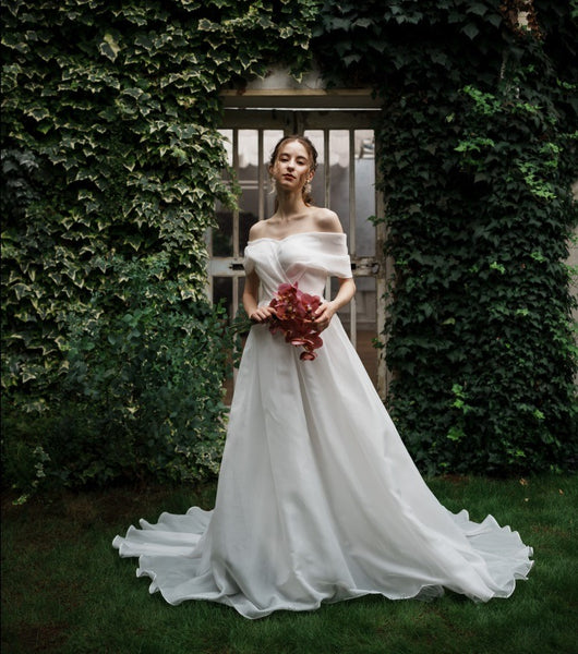 オーガンジーサテン オフショルダードレス(W264)