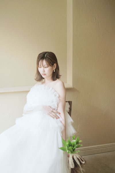 フリル チュールドレス ホワイト(W347WH)