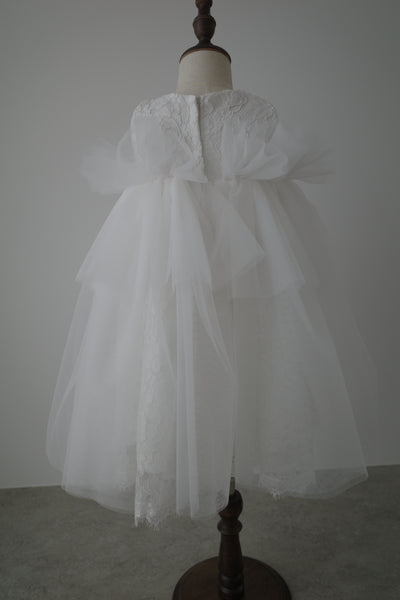 キッズ ウエストリボン ホワイト ドレス(KG15)