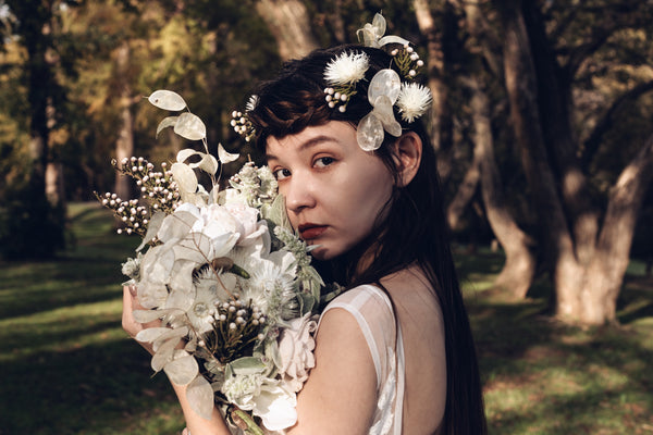 刺繍レース バックV マーメイドドレス(W176)