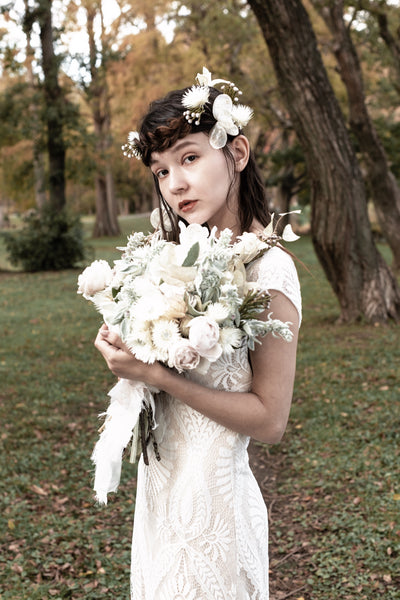 総レース フレンチスリーブ スレンダードレス(W175)