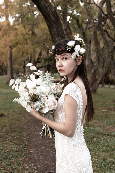 総レース フレンチスリーブ スレンダードレス(W175)