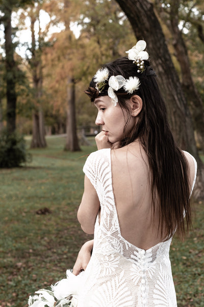 総レース フレンチスリーブ スレンダードレス(W175)