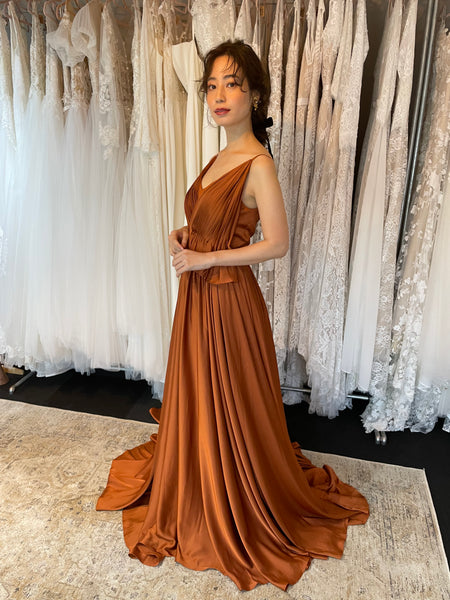 Vネック テラコッタ キャミソールドレス(B01)